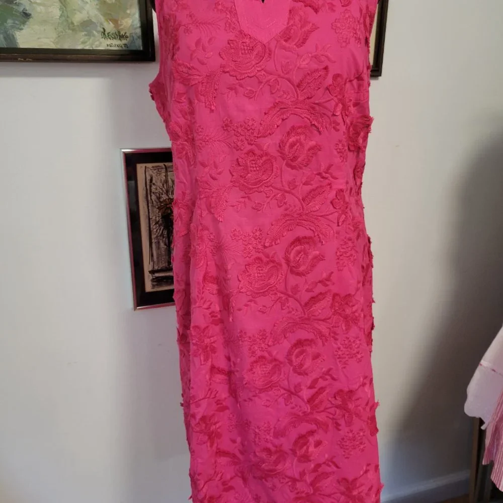 Talbots Pink Floral Midi Dress - Picture 2 of 7